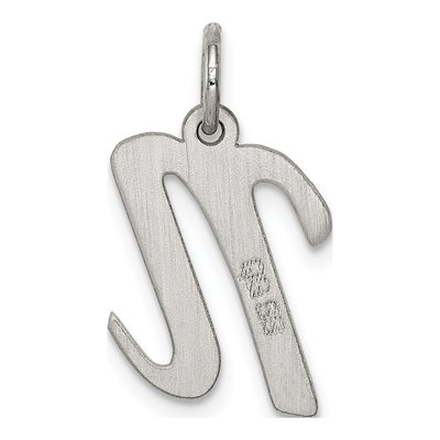 Sterling Silver Script Letter N Charm – view 4
