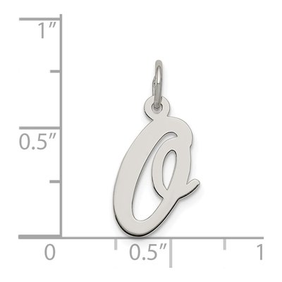Sterling Silver Script Letter O Charm – view 5
