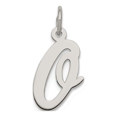 Sterling Silver Script Letter O Charm