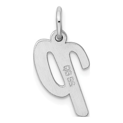 Sterling Silver Script Letter P Pendant – view 4