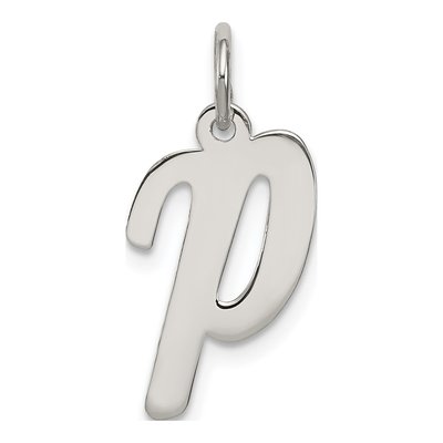 Sterling Silver Script Letter P Pendant