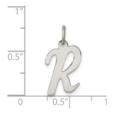 Sterling Silver Script Letter R Charm – view 3