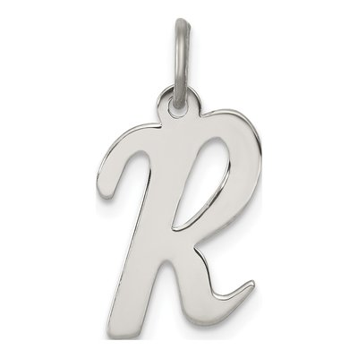 Sterling Silver Script Letter R Charm