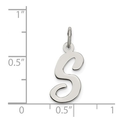 Sterling Silver Script Letter S Charm – view 3
