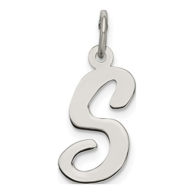 Sterling Silver Script Letter S Charm