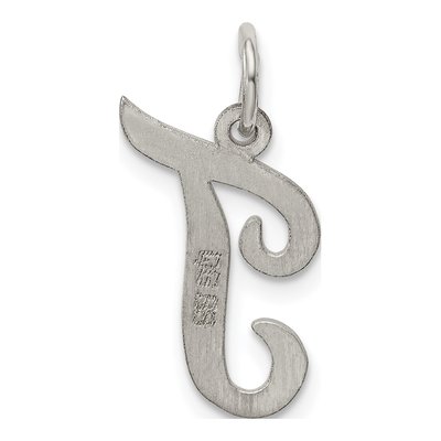 Sterling Silver Script Letter T Charm – view 4