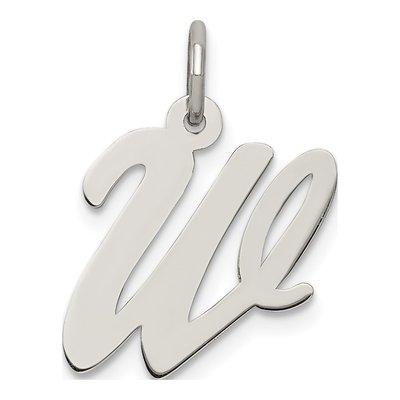 Sterling Silver Script Letter W Charm