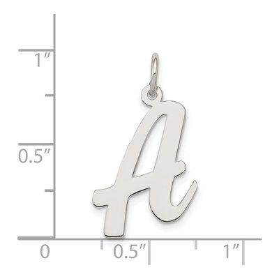Sterling Silver Script Letter A Charm – view 3