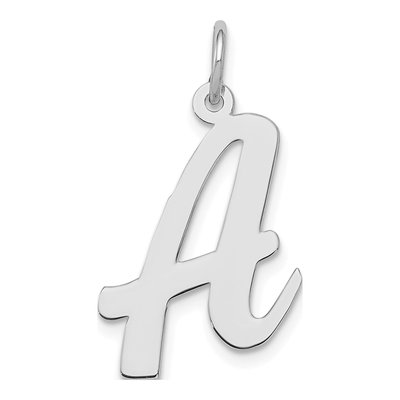 Sterling Silver Script Letter A Charm