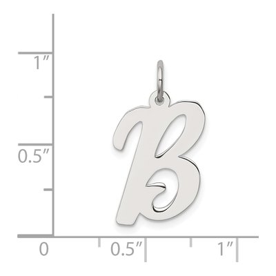 Sterling Silver Script Letter B Charm – view 3