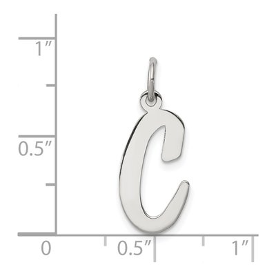 Sterling Silver Script Letter C Charm – view 5