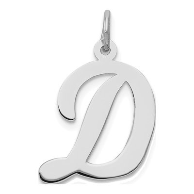 Sterling Silver Script Letter D Charm