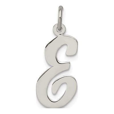 Sterling Silver Script Letter E Charm