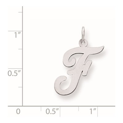 Sterling Silver Script Letter F Pendant – view 4