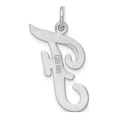Sterling Silver Script Letter F Pendant – view 5