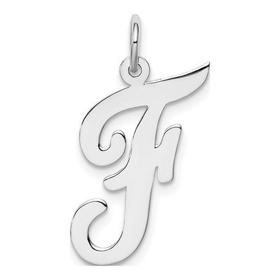 Sterling Silver Script Letter F Pendant