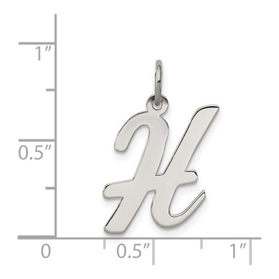 Sterling Silver Script Letter H Charm – view 3