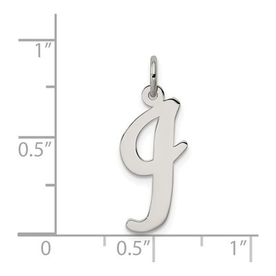 Sterling Silver Script Letter I Initial Charm – view 3