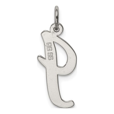 Sterling Silver Script Letter I Initial Charm – view 4