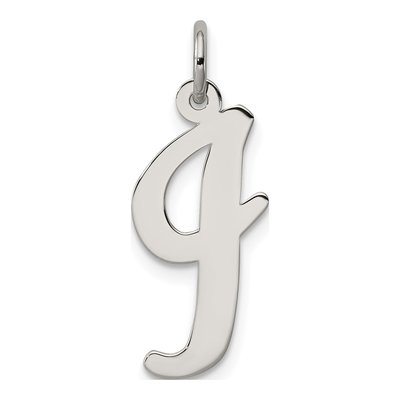Sterling Silver Script Letter I Initial Charm