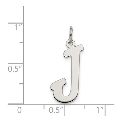 Sterling Silver Script Letter J Charm – view 5