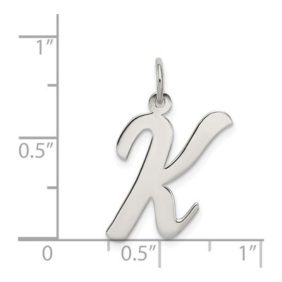 Sterling Silver Script Letter K Charm – view 5