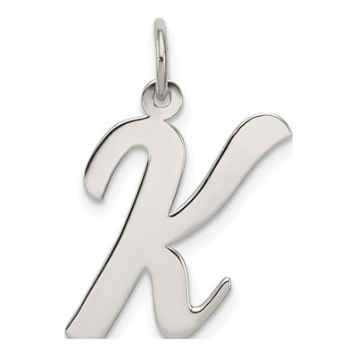 Sterling Silver Script Letter K Charm