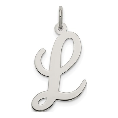 Sterling Silver Script Letter L Charm