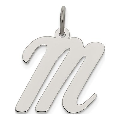 Sterling Silver Script Letter M Charm