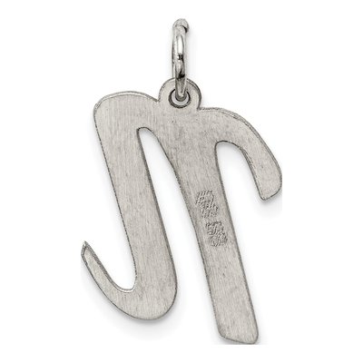 Sterling Silver Script Letter N Charm – view 4