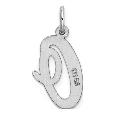 Sterling Silver Script Letter O Pendant – view 4