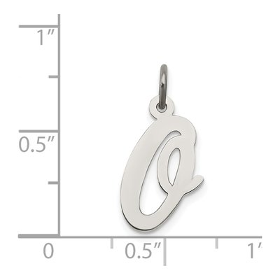 Sterling Silver Script Letter O Pendant – view 5