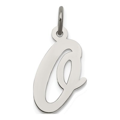 Sterling Silver Script Letter O Pendant