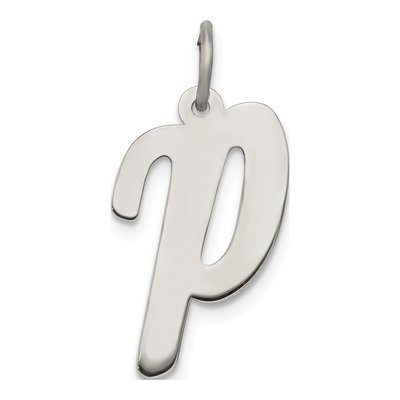 Sterling Silver Script Letter P Charm