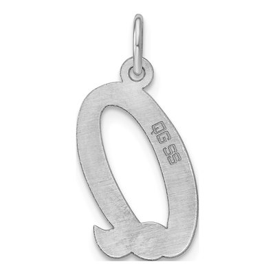 Sterling Silver Script Letter Q Initial Charm – view 3