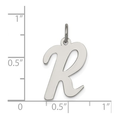 Sterling Silver Script Letter R Charm – view 5