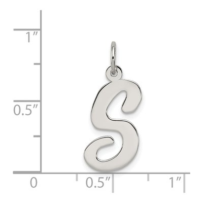 Sterling Silver Script Letter S Charm – view 3