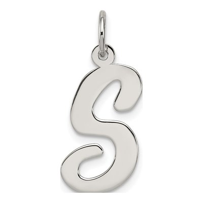 Sterling Silver Script Letter S Charm
