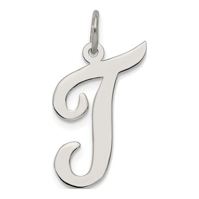 Sterling Silver Script Letter T Charm