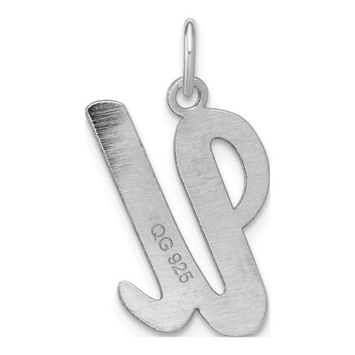 Sterling Silver Script Letter U Initial Charm – view 3