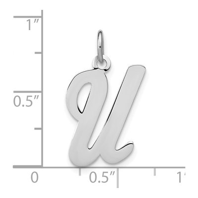 Sterling Silver Script Letter U Initial Charm – view 4
