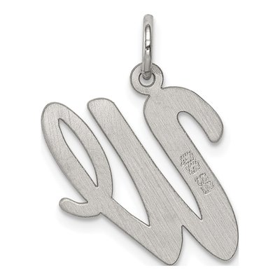Sterling Silver Script Letter W Charm – view 4