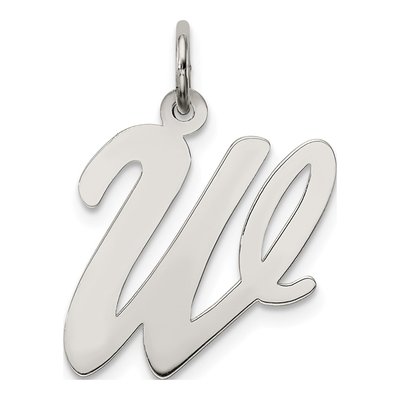 Sterling Silver Script Letter W Charm