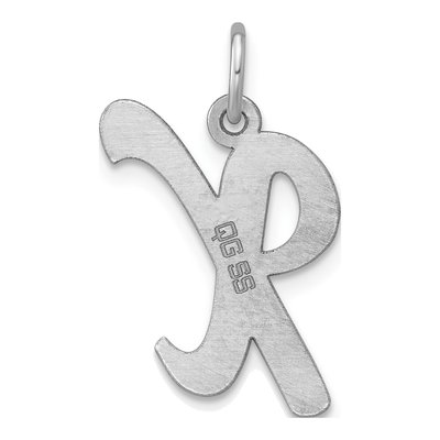 Sterling Silver Script Letter X Initial Charm – view 3