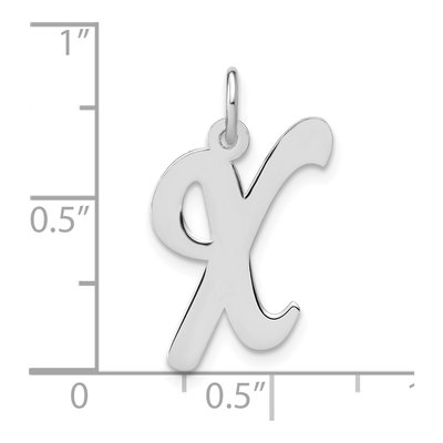 Sterling Silver Script Letter X Initial Charm – view 4