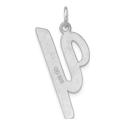 Sterling Silver Script Initial Y Charm Pendant – view 3