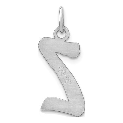 Sterling Silver Script Letter Z Initial Charm – view 3