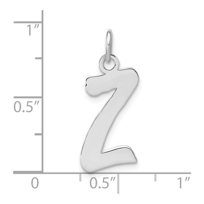 Sterling Silver Script Letter Z Initial Charm – view 4