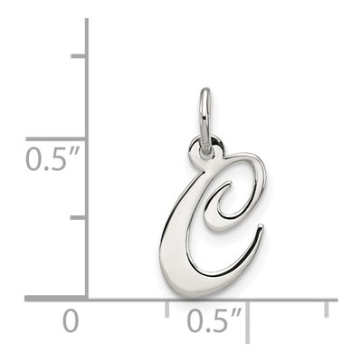 Sterling Silver Script Letter C Charm – view 4