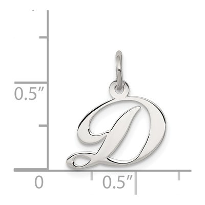 Sterling Silver Script Letter D Pendant – view 4